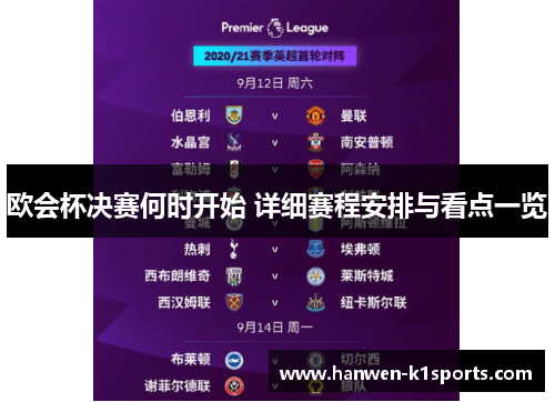 欧会杯决赛何时开始 详细赛程安排与看点一览