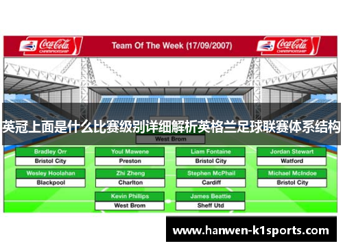 英冠上面是什么比赛级别详细解析英格兰足球联赛体系结构